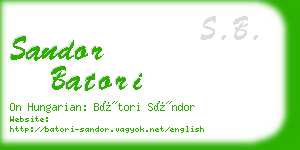 sandor batori business card